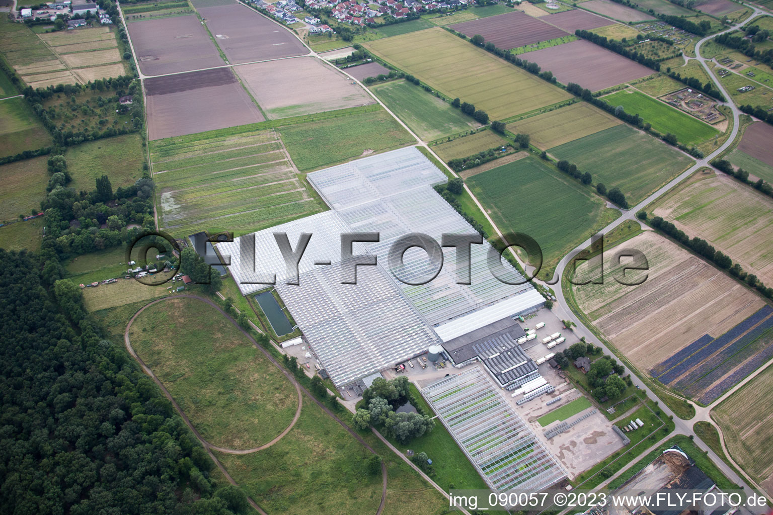Zeiskam dans le département Rhénanie-Palatinat, Allemagne du point de vue du drone