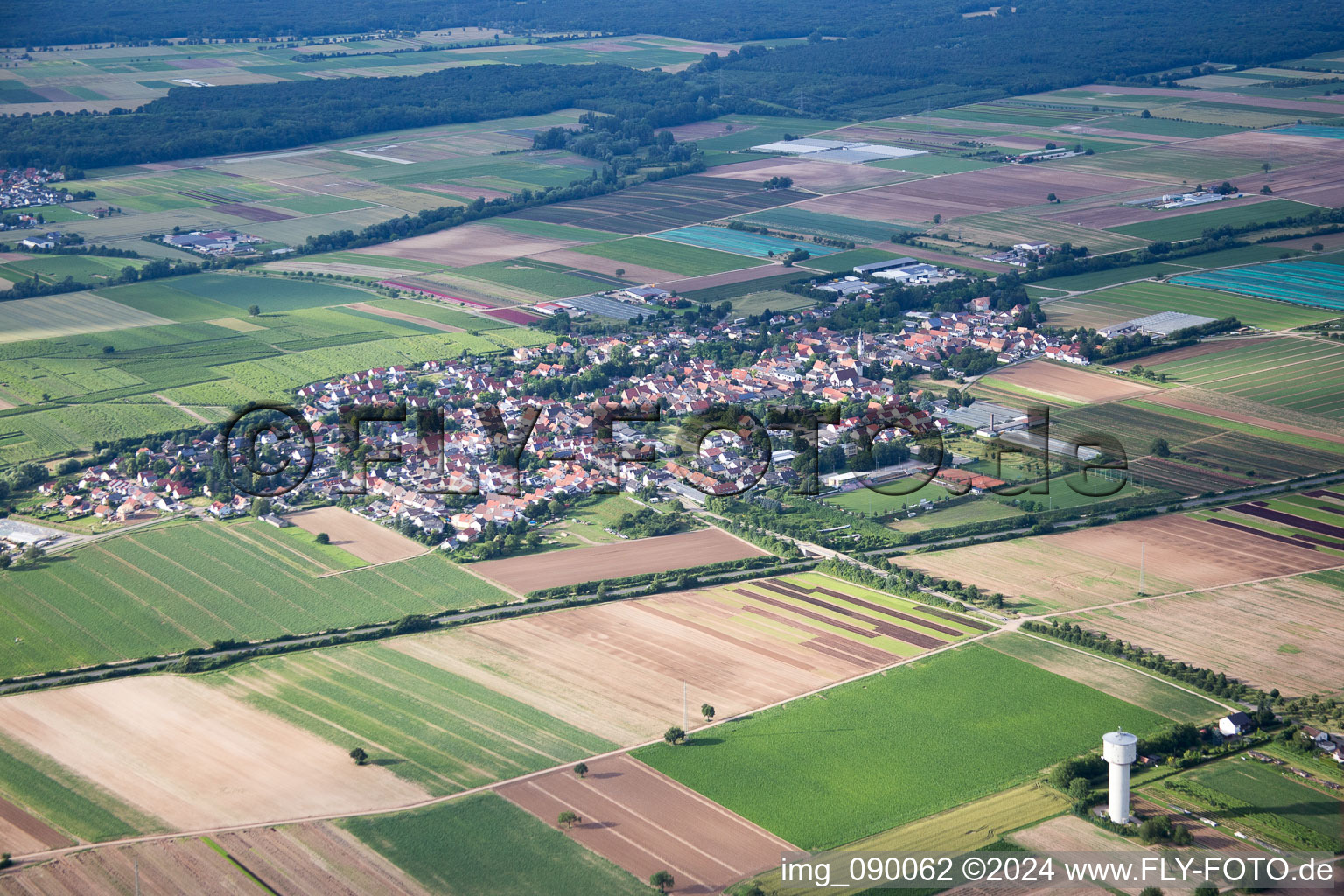 Vue aérienne de Weingarten dans le département Rhénanie-Palatinat, Allemagne