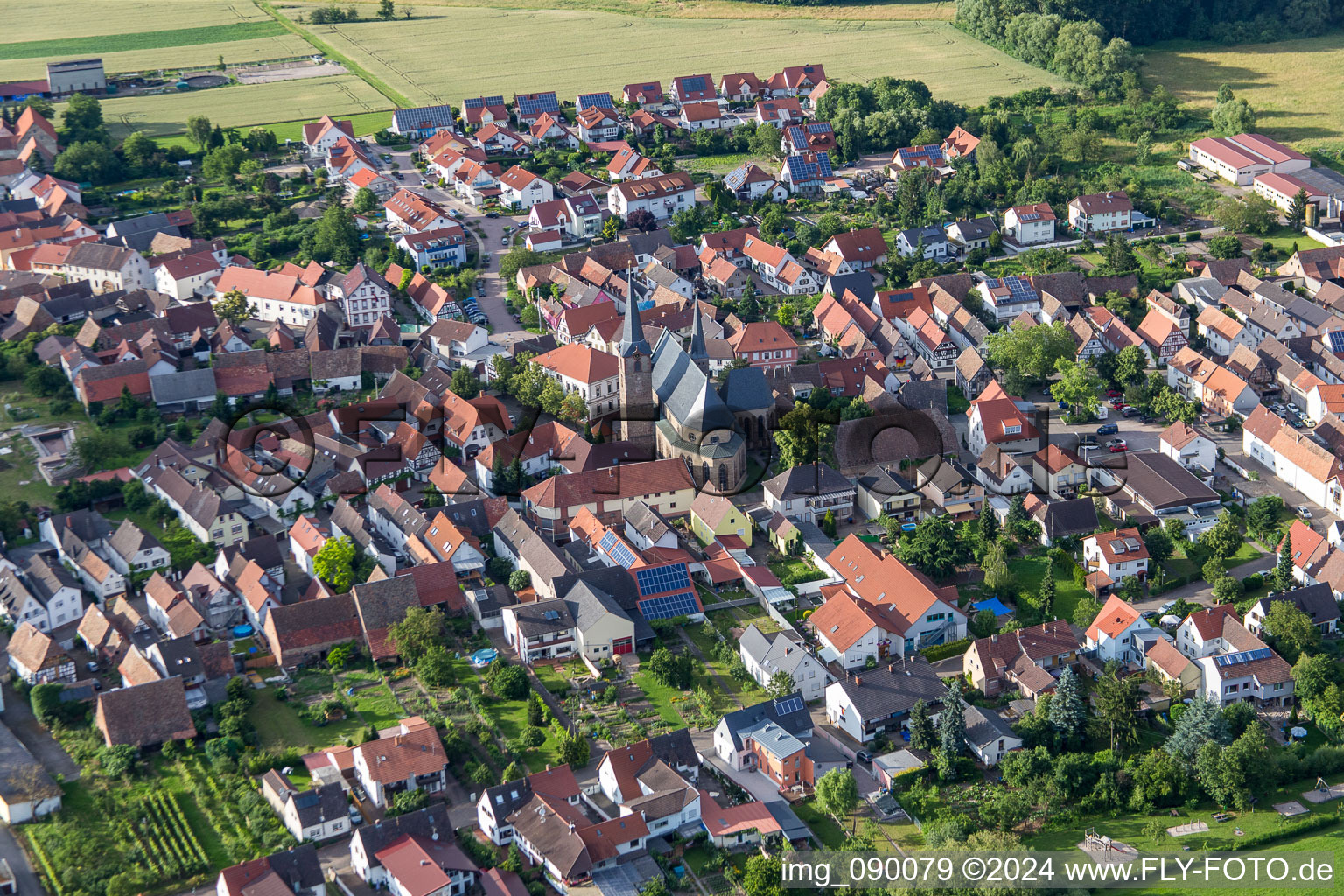 Vue aérienne de Quartier Geinsheim in Neustadt an der Weinstraße dans le département Rhénanie-Palatinat, Allemagne