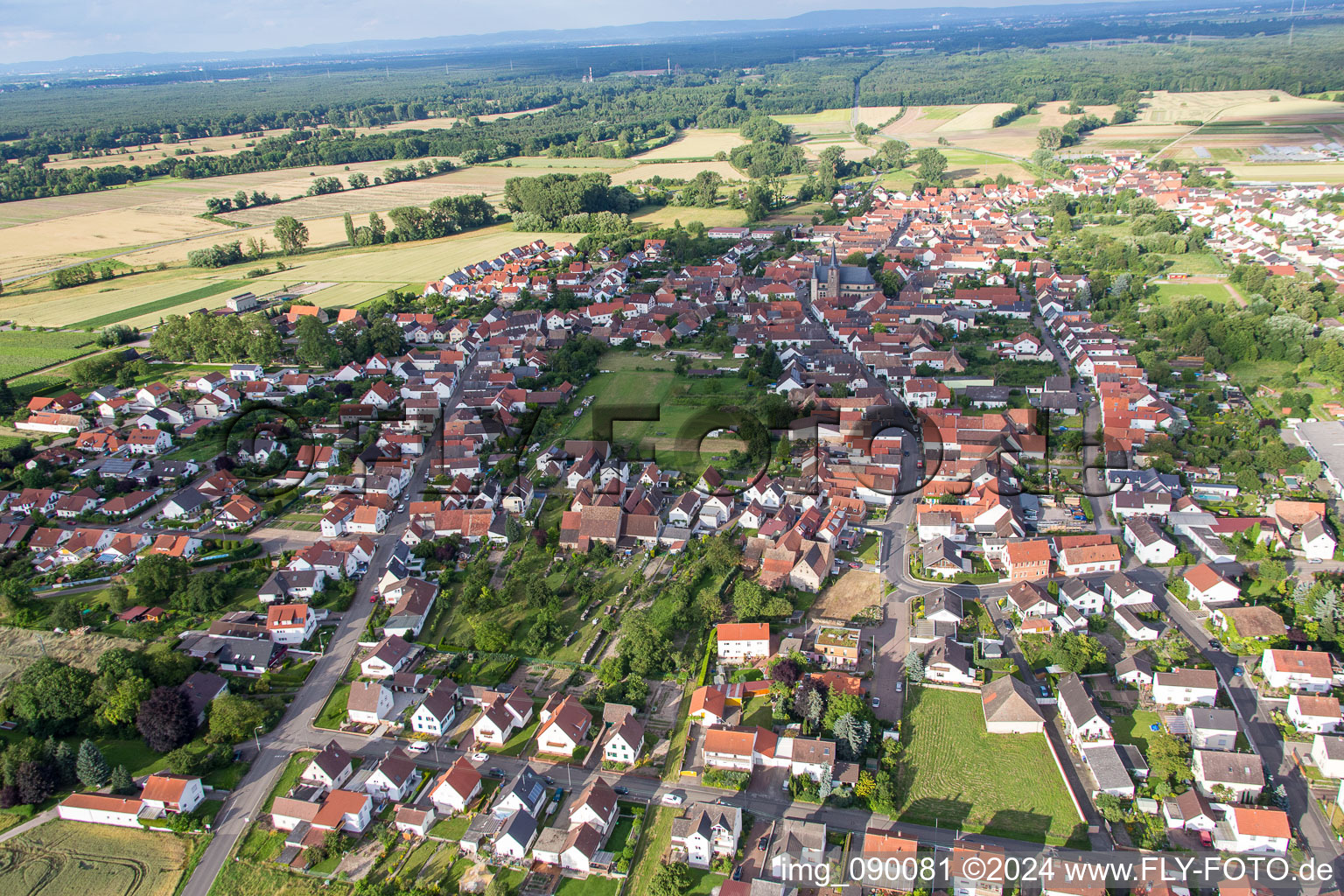 Vue aérienne de De l'ouest à le quartier Geinsheim in Neustadt an der Weinstraße dans le département Rhénanie-Palatinat, Allemagne