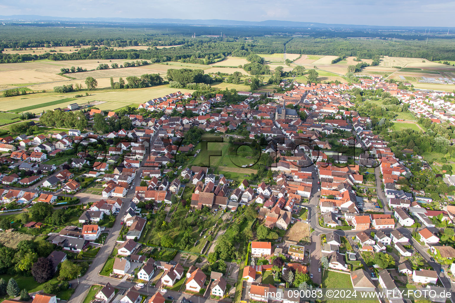 Photographie aérienne de De l'ouest à le quartier Geinsheim in Neustadt an der Weinstraße dans le département Rhénanie-Palatinat, Allemagne