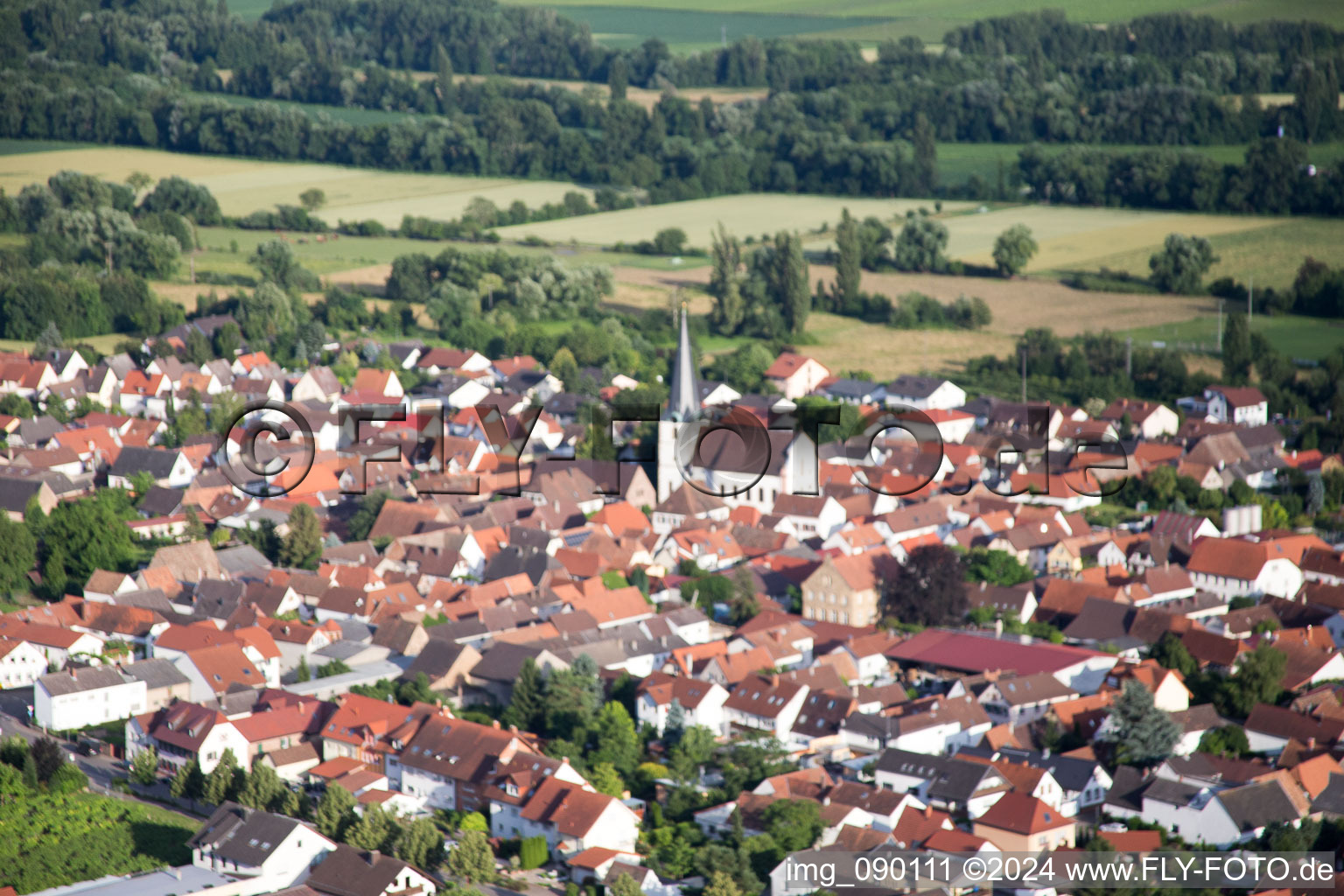 Venningen dans le département Rhénanie-Palatinat, Allemagne vue du ciel