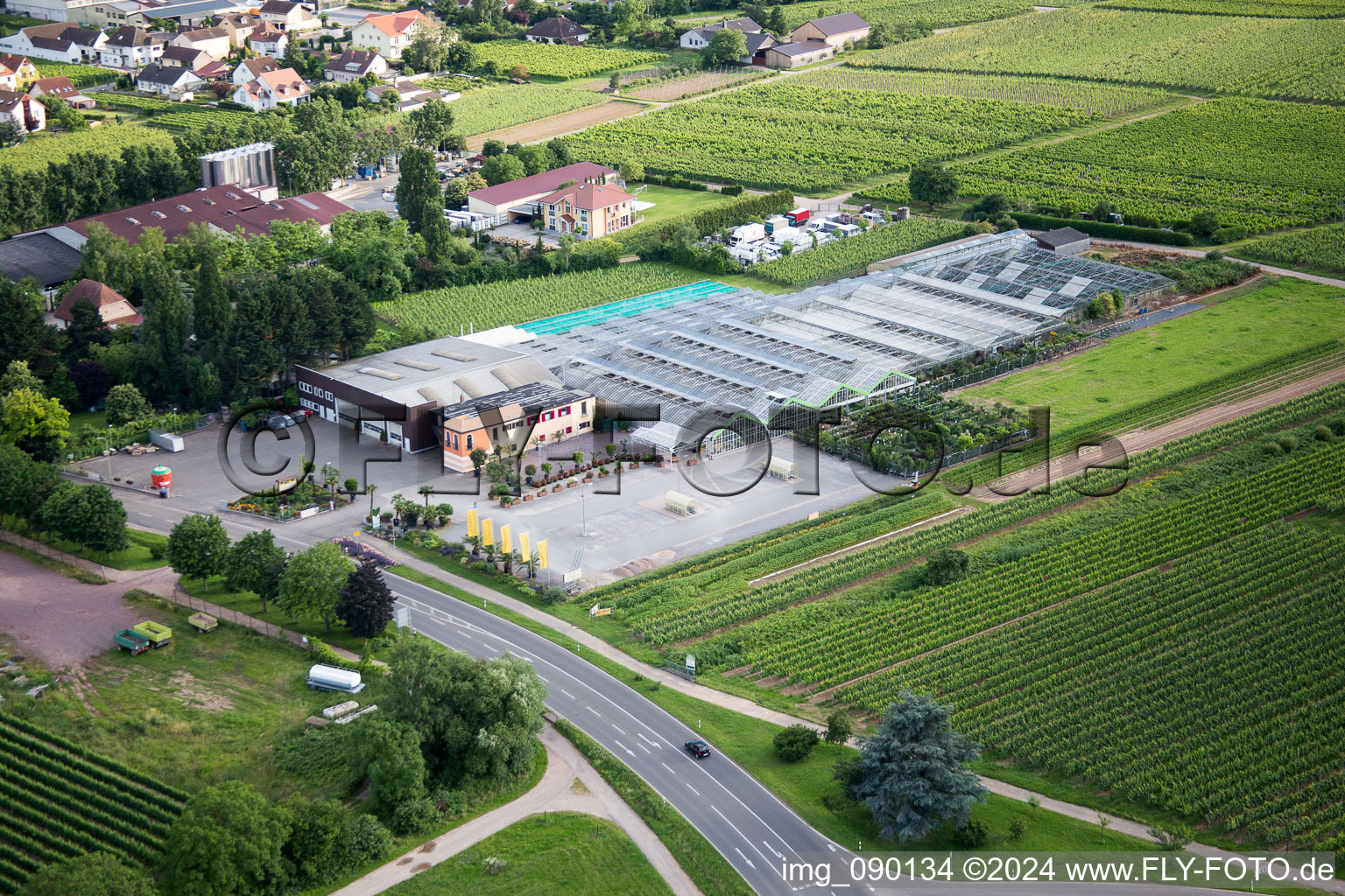 Vue oblique de Edesheim dans le département Rhénanie-Palatinat, Allemagne