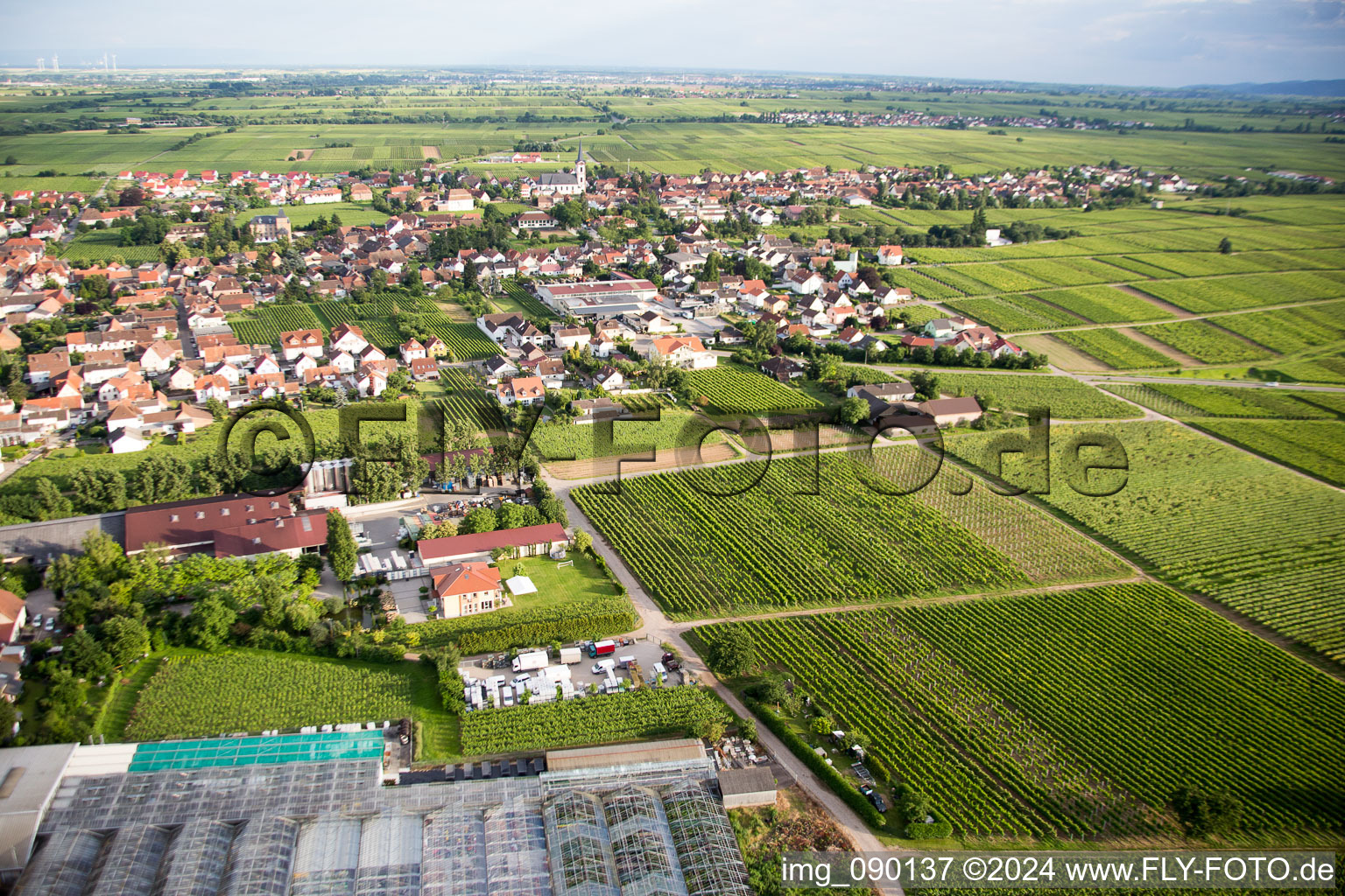 Edesheim dans le département Rhénanie-Palatinat, Allemagne vue d'en haut