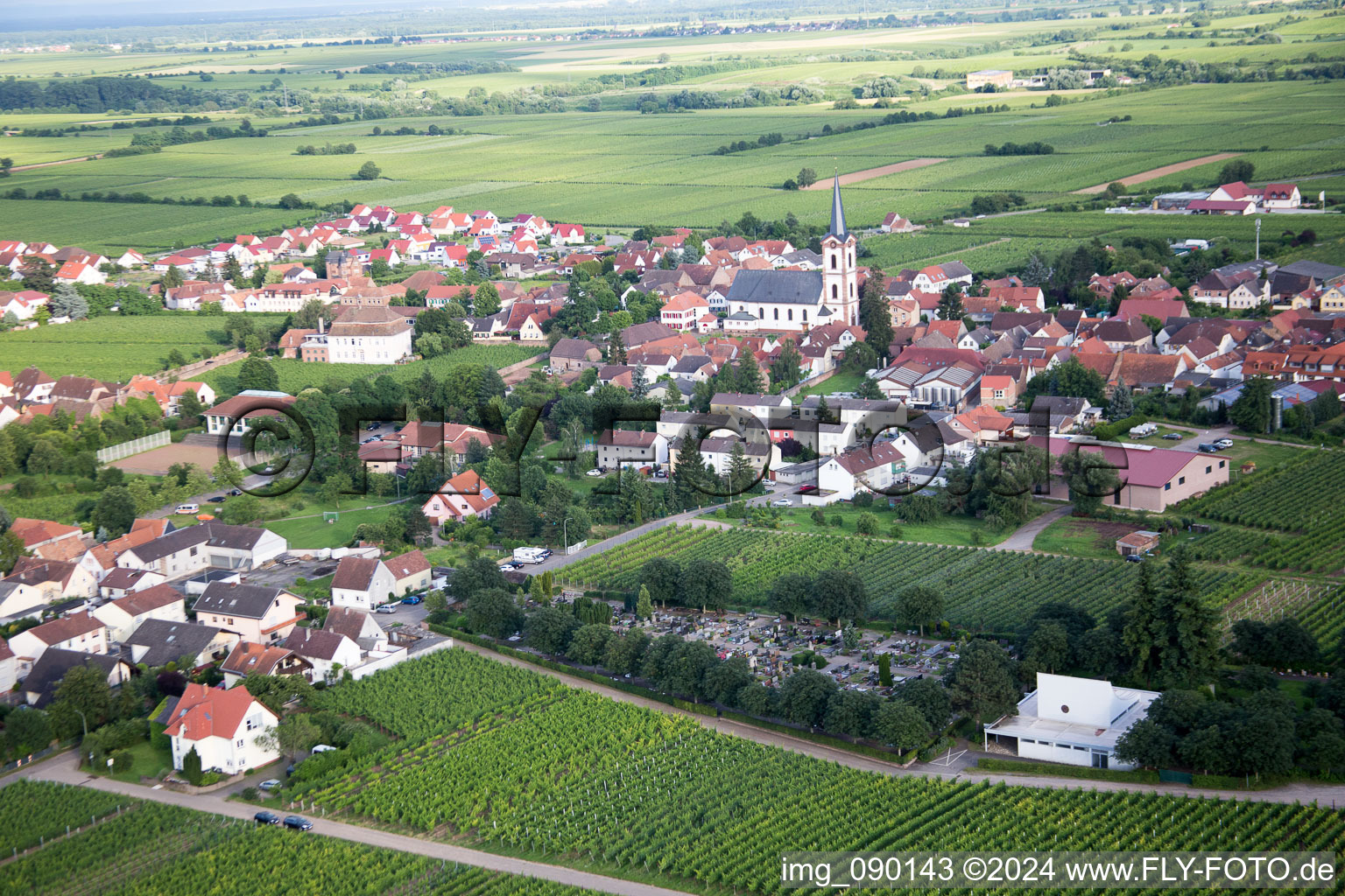 Edesheim dans le département Rhénanie-Palatinat, Allemagne vue du ciel