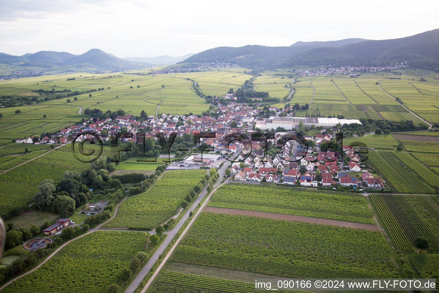 Vue aérienne de Böchingen dans le département Rhénanie-Palatinat, Allemagne