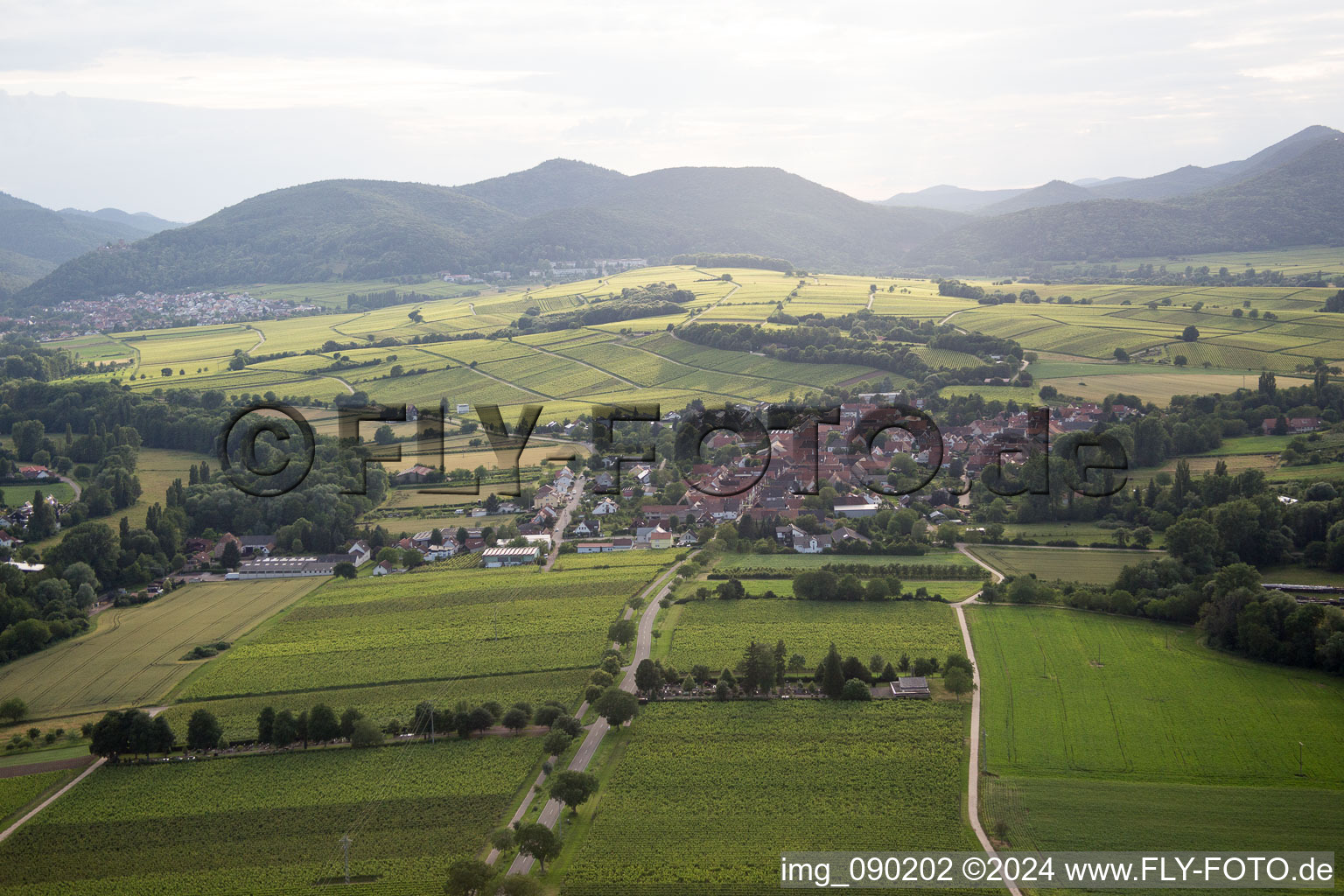 Vue aérienne de Quartier Heuchelheim in Heuchelheim-Klingen dans le département Rhénanie-Palatinat, Allemagne