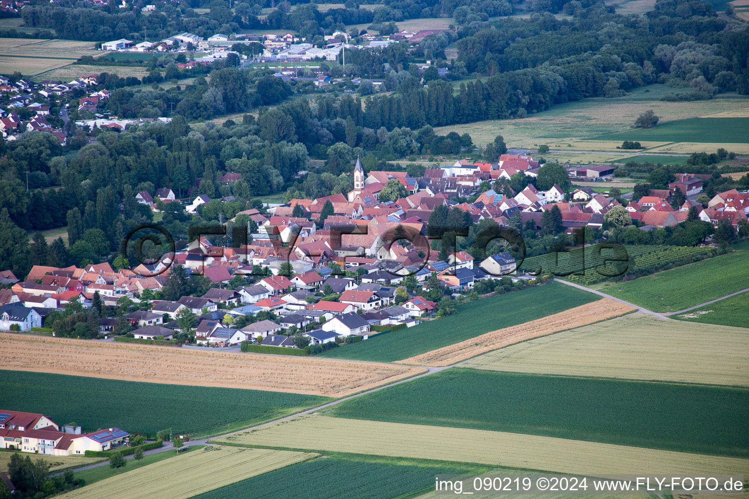 Quartier Mühlhofen in Billigheim-Ingenheim dans le département Rhénanie-Palatinat, Allemagne depuis l'avion