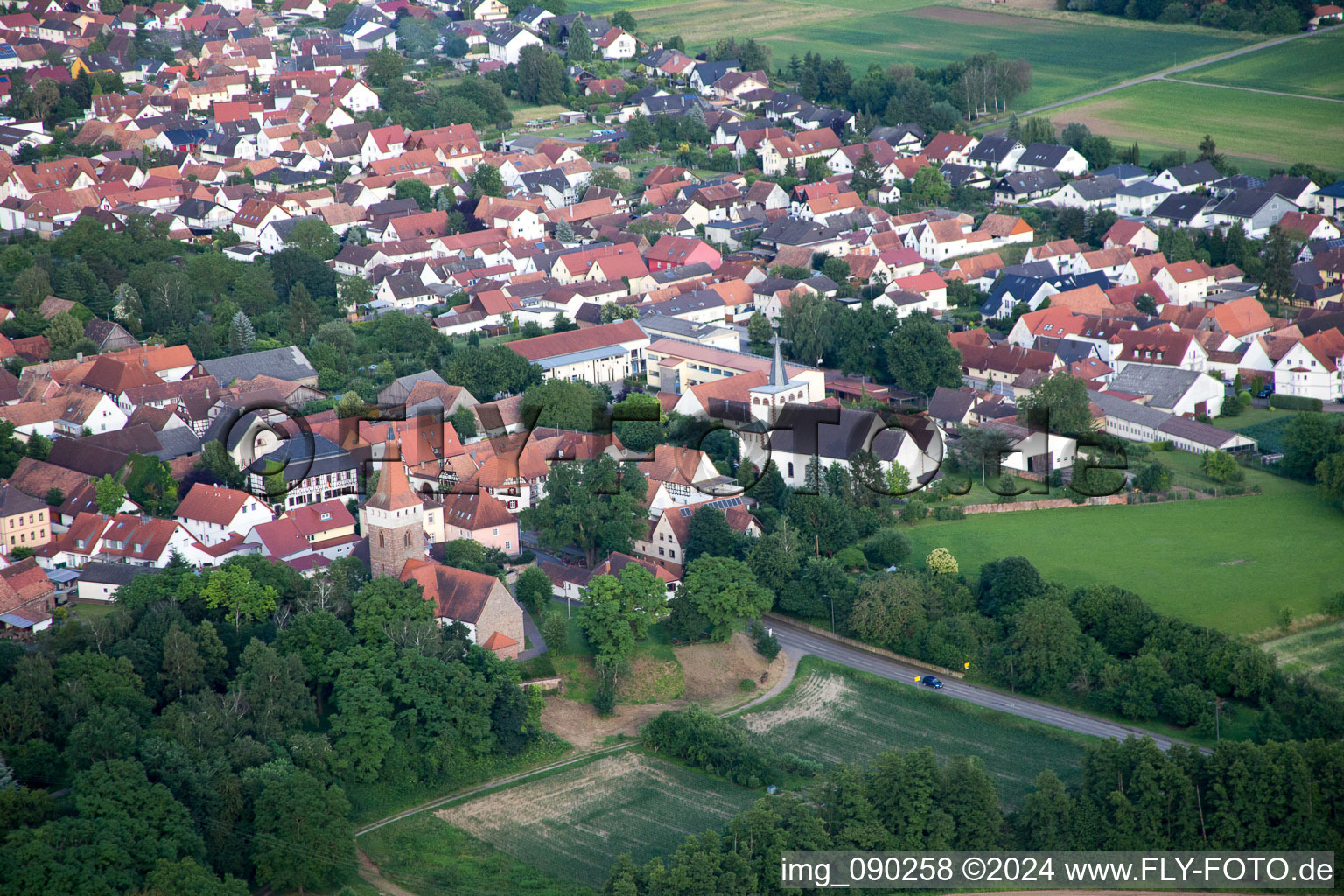 Enregistrement par drone de Minfeld dans le département Rhénanie-Palatinat, Allemagne