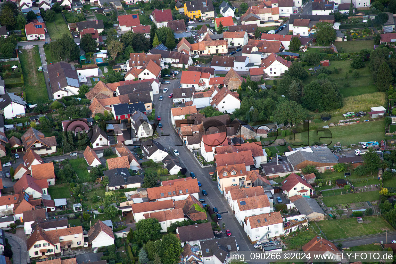 Vue oblique de Minfeld dans le département Rhénanie-Palatinat, Allemagne