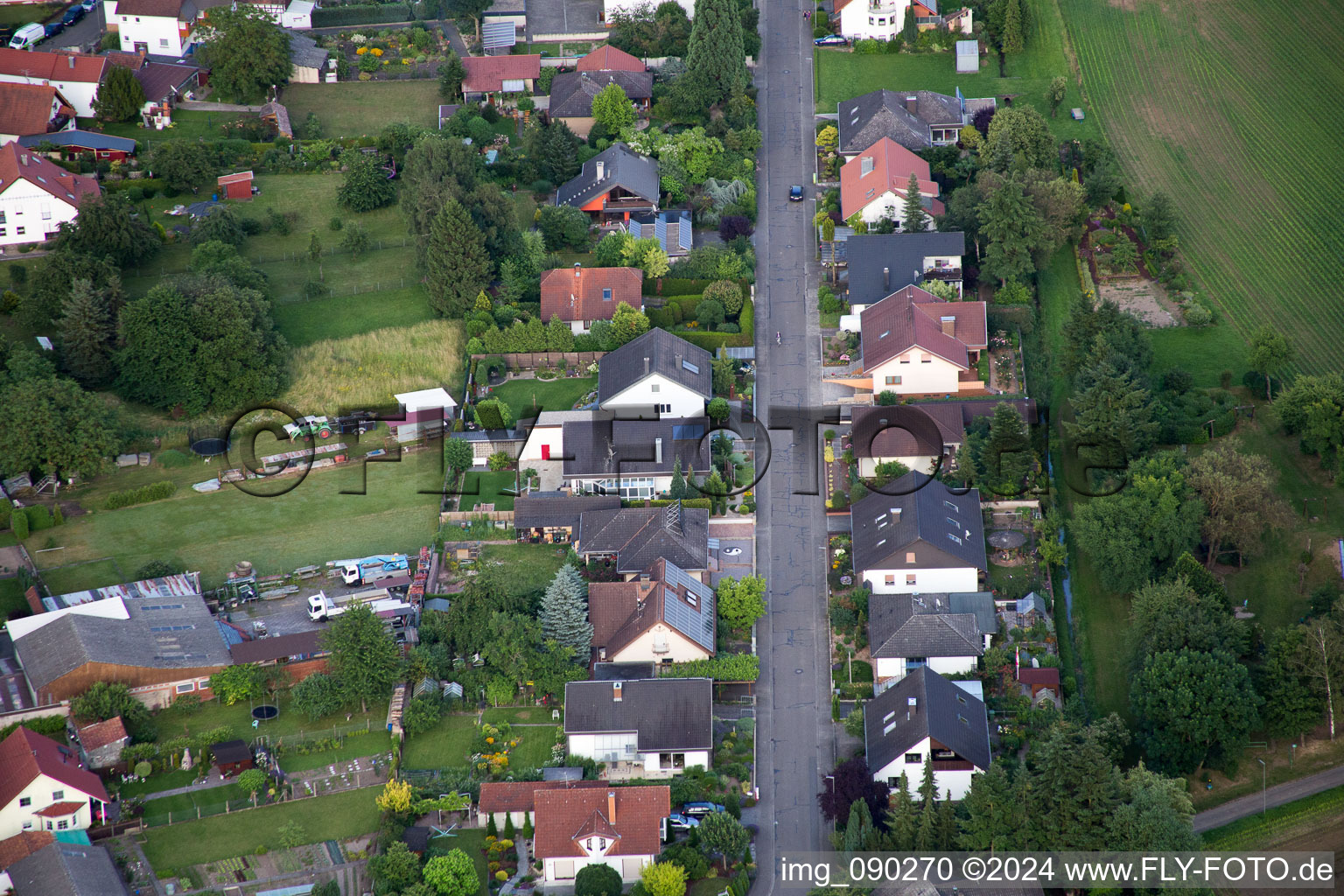 Minfeld dans le département Rhénanie-Palatinat, Allemagne depuis l'avion