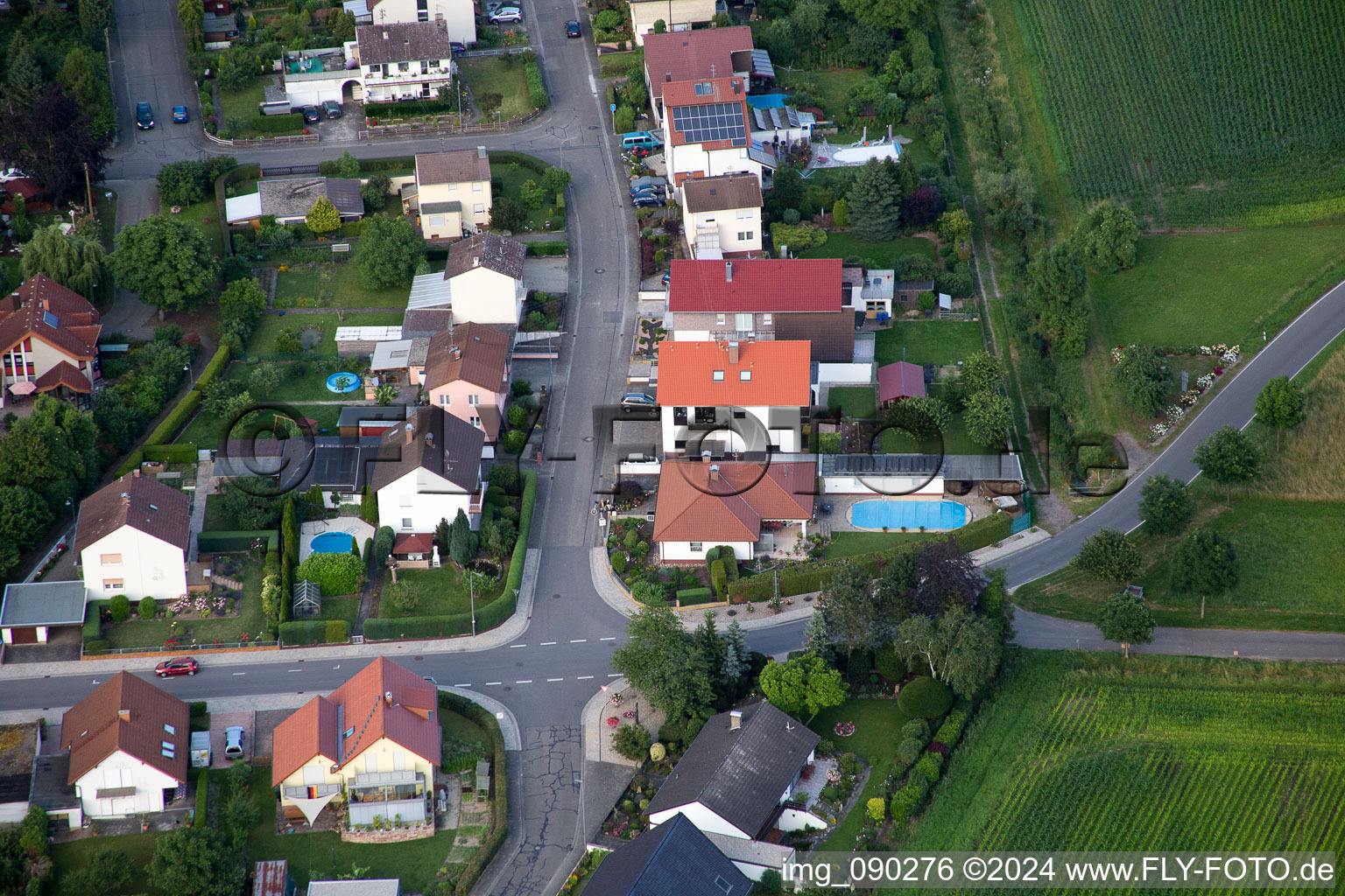 Minfeld dans le département Rhénanie-Palatinat, Allemagne du point de vue du drone