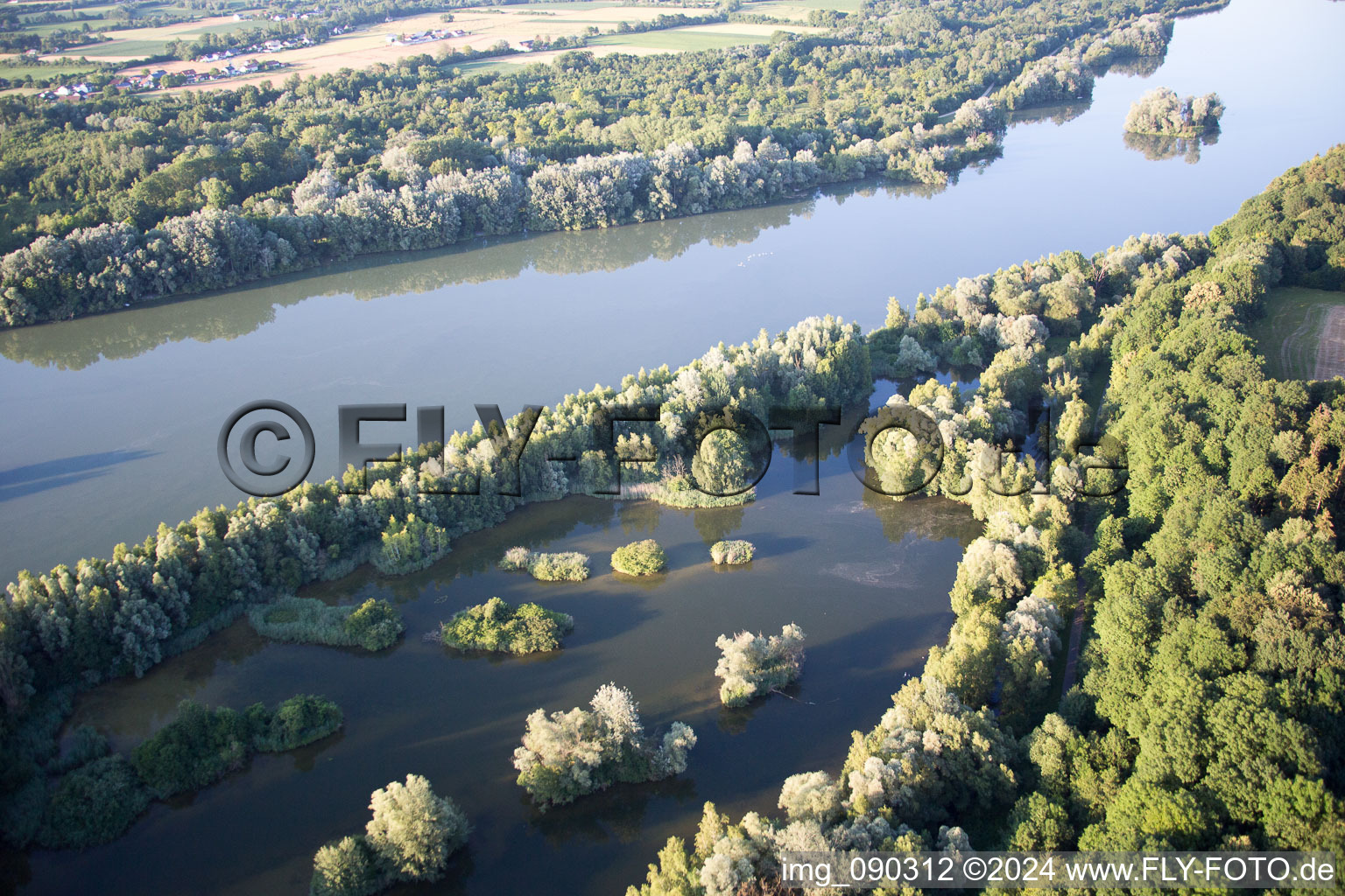 Vue aérienne de Forêt d'Isarau à le quartier Oberhöcking in Landau an der Isar dans le département Bavière, Allemagne