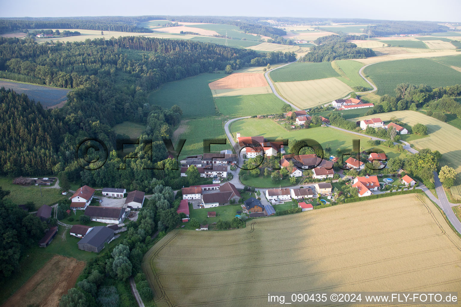 Vue aérienne de Cour à Landau an der Isar dans le département Bavière, Allemagne