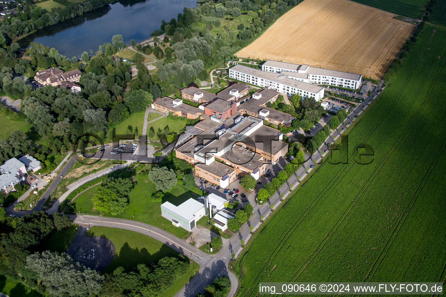 Vue aérienne de Terrain de l'hôpital de district de la Bergstrasse (Bergstrasse) à Heppenheim dans le département Hesse, Allemagne