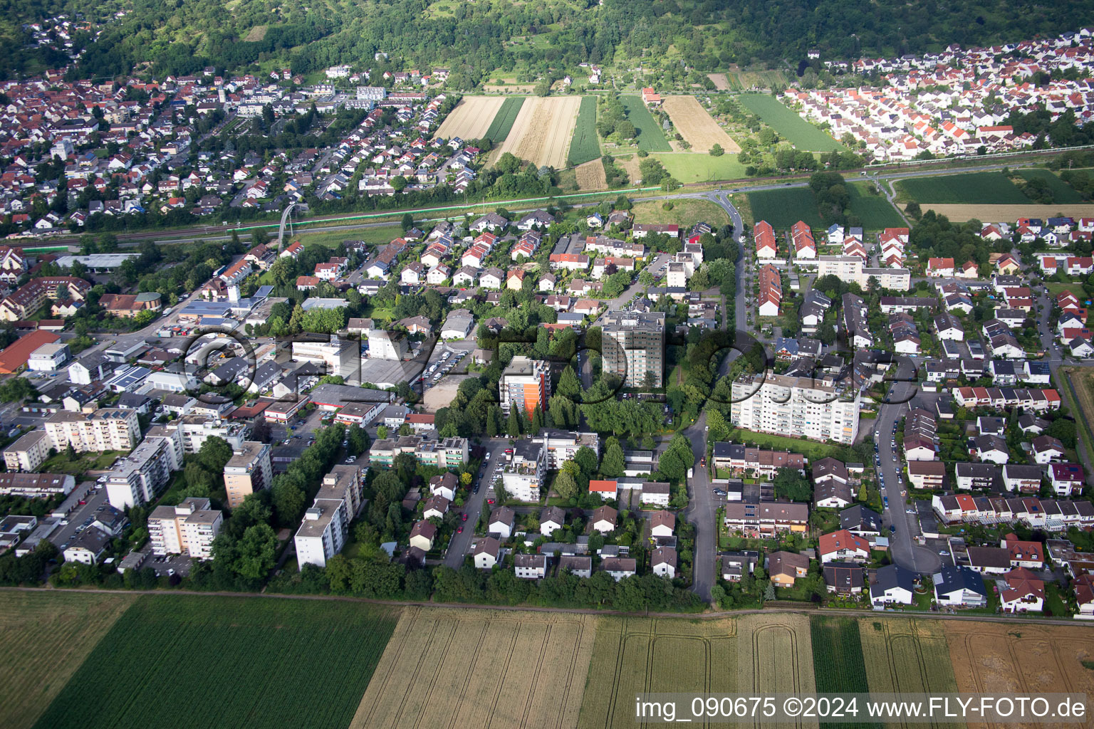 Hemsbach dans le département Bade-Wurtemberg, Allemagne d'un drone