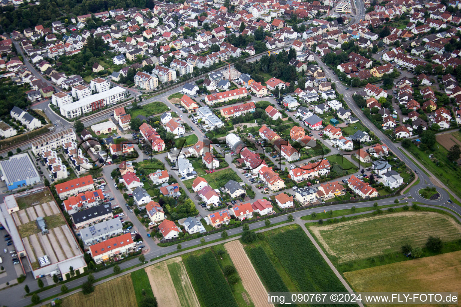 Vue aérienne de Dossenheim dans le département Bade-Wurtemberg, Allemagne