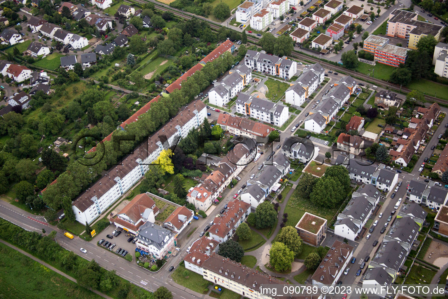 Vue oblique de Quartier Wieblingen in Heidelberg dans le département Bade-Wurtemberg, Allemagne