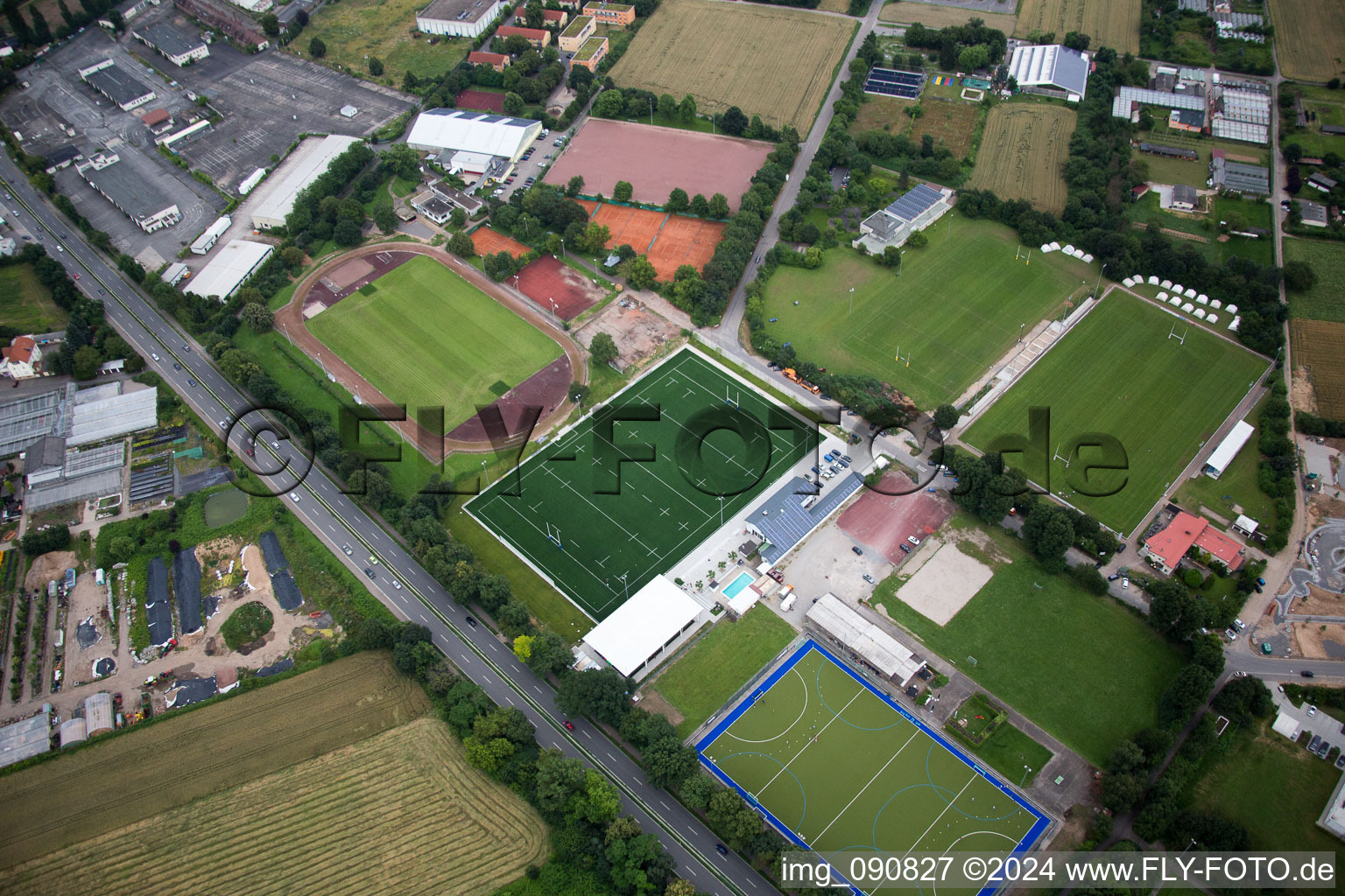 Vue aérienne de Club d'aviron 1972, Société d'aviron 1898 eV à le quartier Am Kirchheimer Weg in Heidelberg dans le département Bade-Wurtemberg, Allemagne