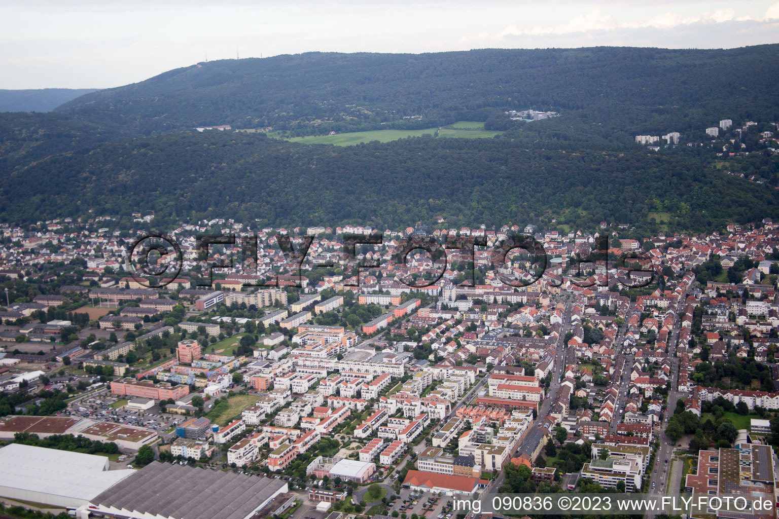 Vue oblique de Quartier Rohrbach in Heidelberg dans le département Bade-Wurtemberg, Allemagne