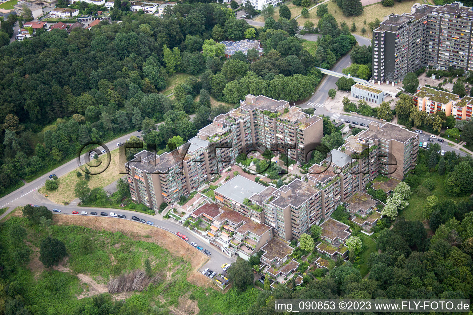 Photographie aérienne de HD-Emmertsgrund à le quartier Emmertsgrund in Heidelberg dans le département Bade-Wurtemberg, Allemagne