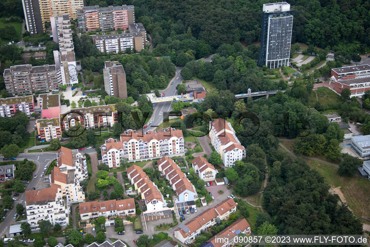 Vue aérienne de Passage à le quartier Emmertsgrund in Heidelberg dans le département Bade-Wurtemberg, Allemagne