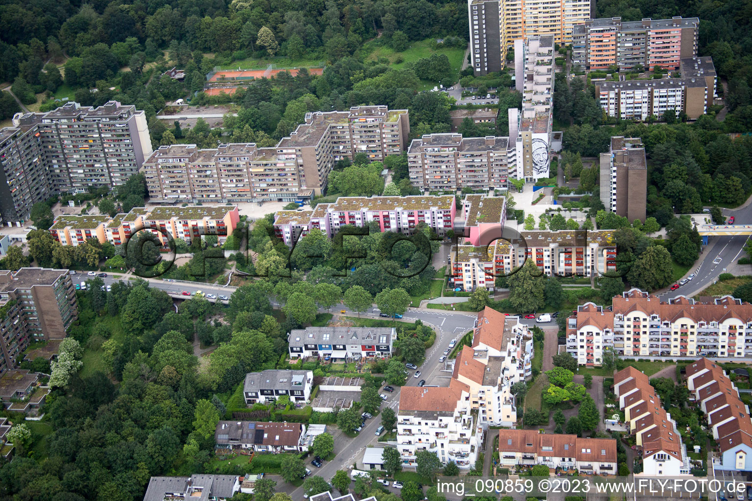 HD-Emmertsgrund à le quartier Emmertsgrund in Heidelberg dans le département Bade-Wurtemberg, Allemagne vue d'en haut