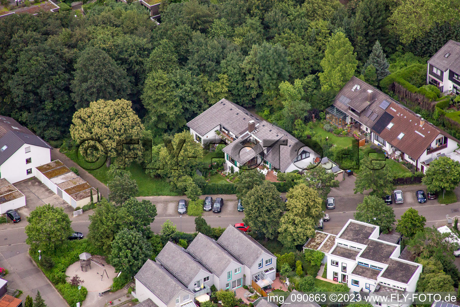 Vue aérienne de Bothestr à le quartier Emmertsgrund in Heidelberg dans le département Bade-Wurtemberg, Allemagne