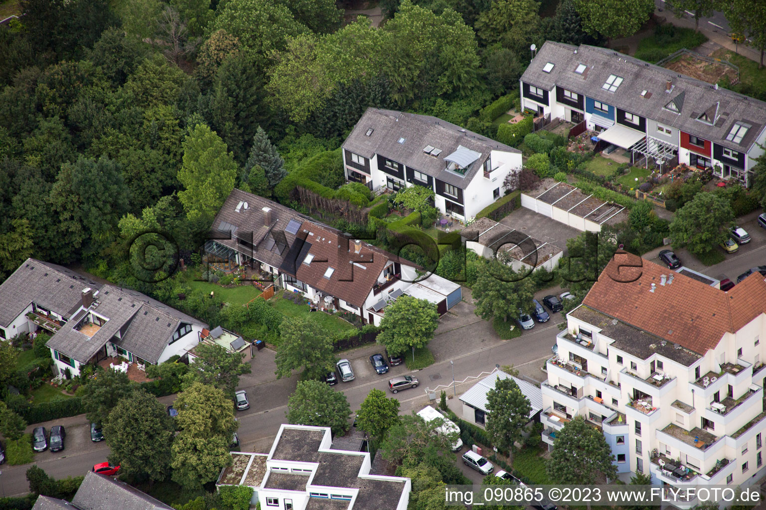 Photographie aérienne de Bothestr à le quartier Emmertsgrund in Heidelberg dans le département Bade-Wurtemberg, Allemagne