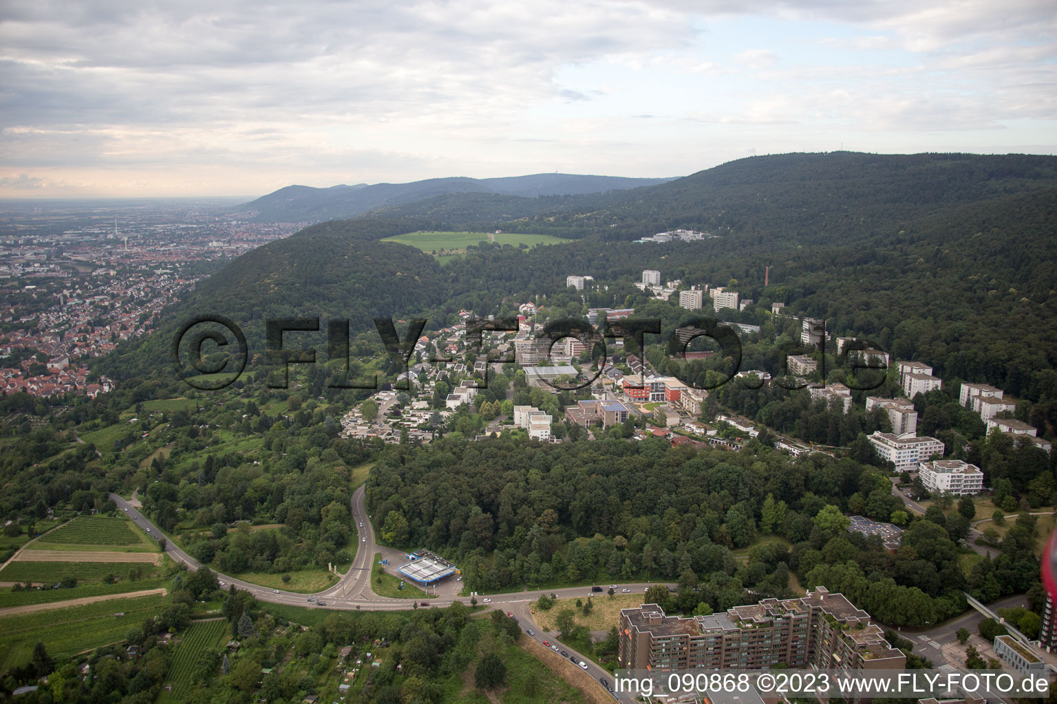 Vue aérienne de Du sud à le quartier Boxberg in Heidelberg dans le département Bade-Wurtemberg, Allemagne