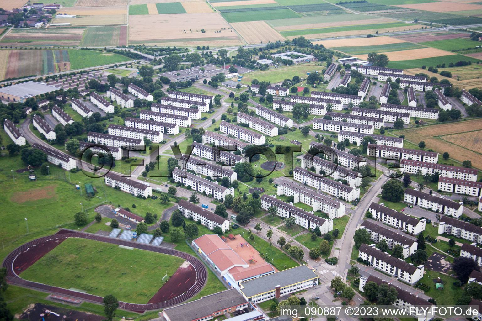 Vue aérienne de HD - Pattrik Henry Village à le quartier Patrick Henry Village in Heidelberg dans le département Bade-Wurtemberg, Allemagne