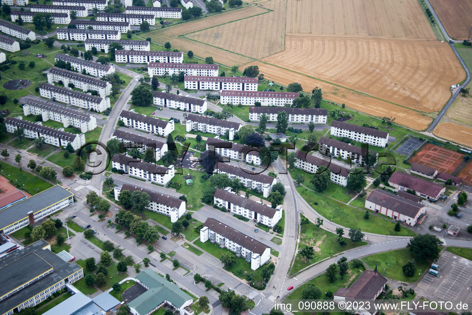 Photographie aérienne de HD - Pattrik Henry Village à le quartier Patrick Henry Village in Heidelberg dans le département Bade-Wurtemberg, Allemagne
