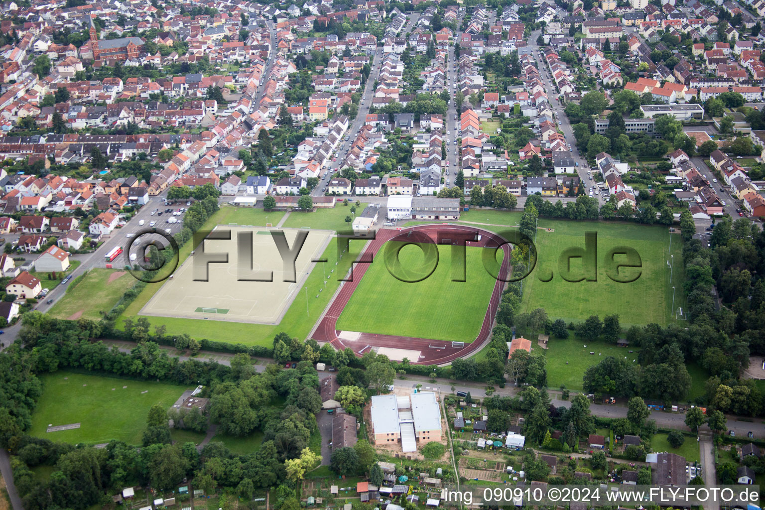 Vue oblique de Plankstadt dans le département Bade-Wurtemberg, Allemagne