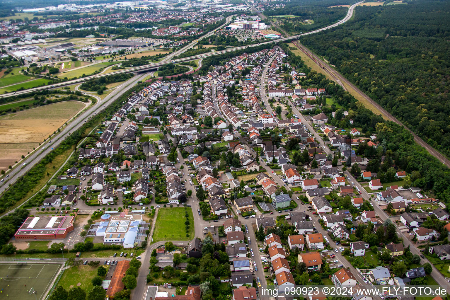 Vue aérienne de Schwetzingen dans le département Bade-Wurtemberg, Allemagne