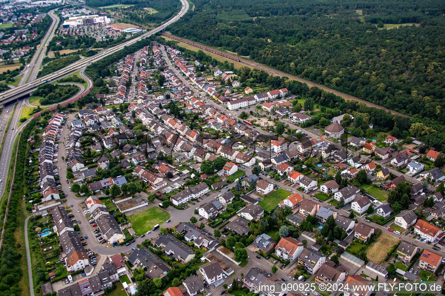 Vue oblique de Schwetzingen dans le département Bade-Wurtemberg, Allemagne