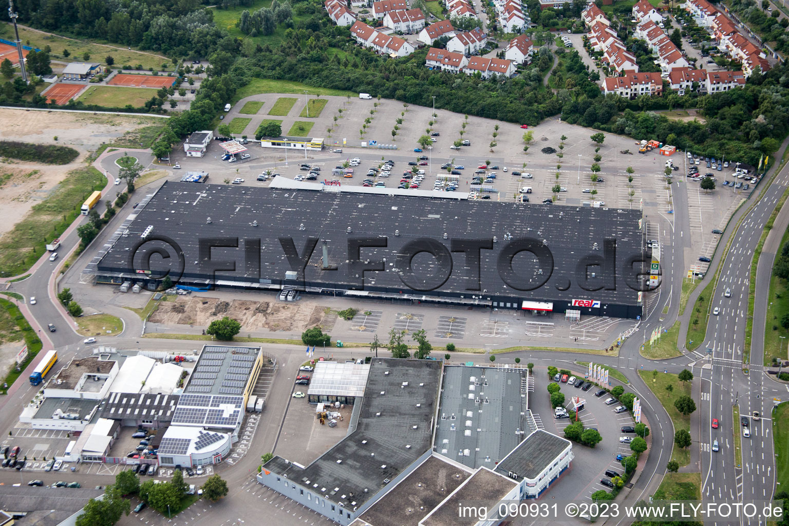 Vue aérienne de Centre d'enregistrement à Brühl dans le département Bade-Wurtemberg, Allemagne