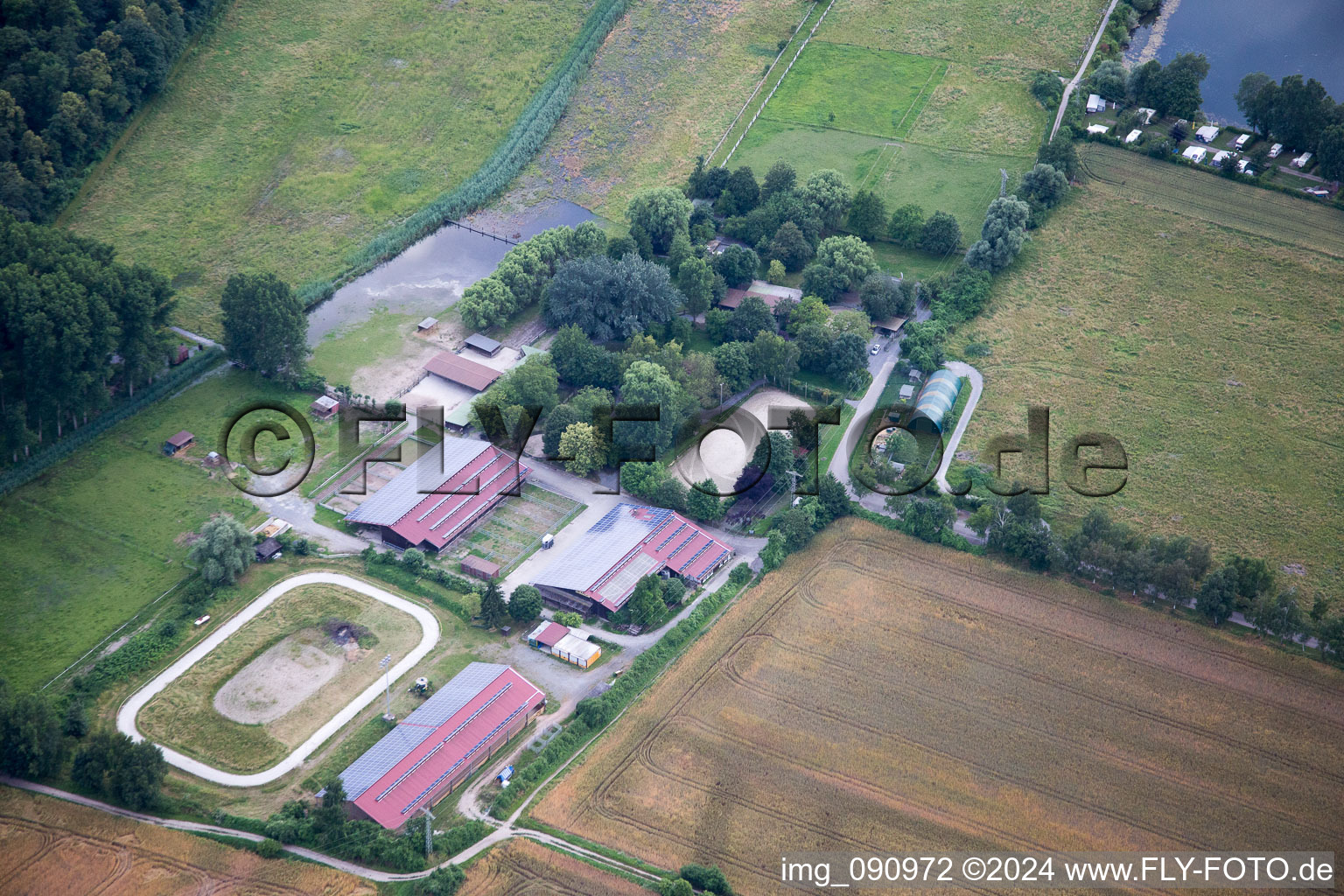 Altrip dans le département Rhénanie-Palatinat, Allemagne du point de vue du drone