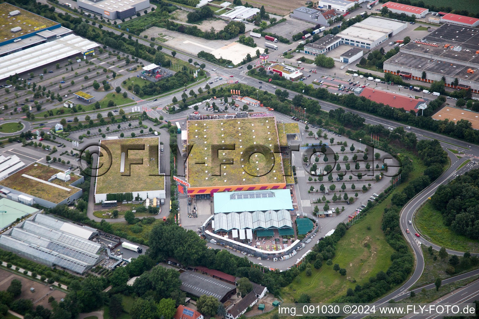 Quartier Oggersheim in Ludwigshafen am Rhein dans le département Rhénanie-Palatinat, Allemagne vue d'en haut