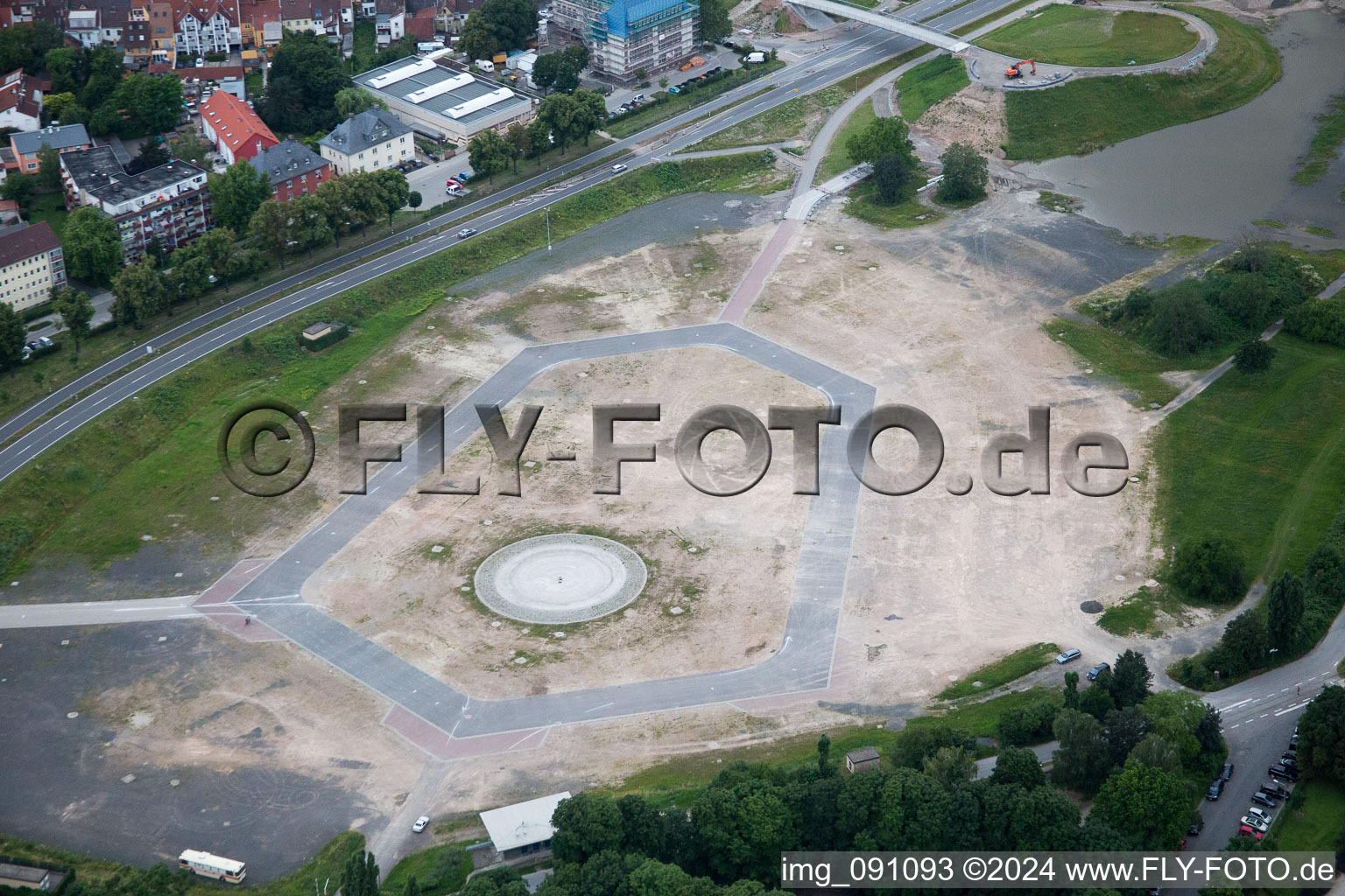 Vue aérienne de Champ de foire à Worms dans le département Rhénanie-Palatinat, Allemagne