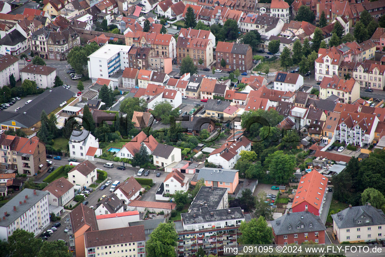 Worms dans le département Rhénanie-Palatinat, Allemagne vu d'un drone