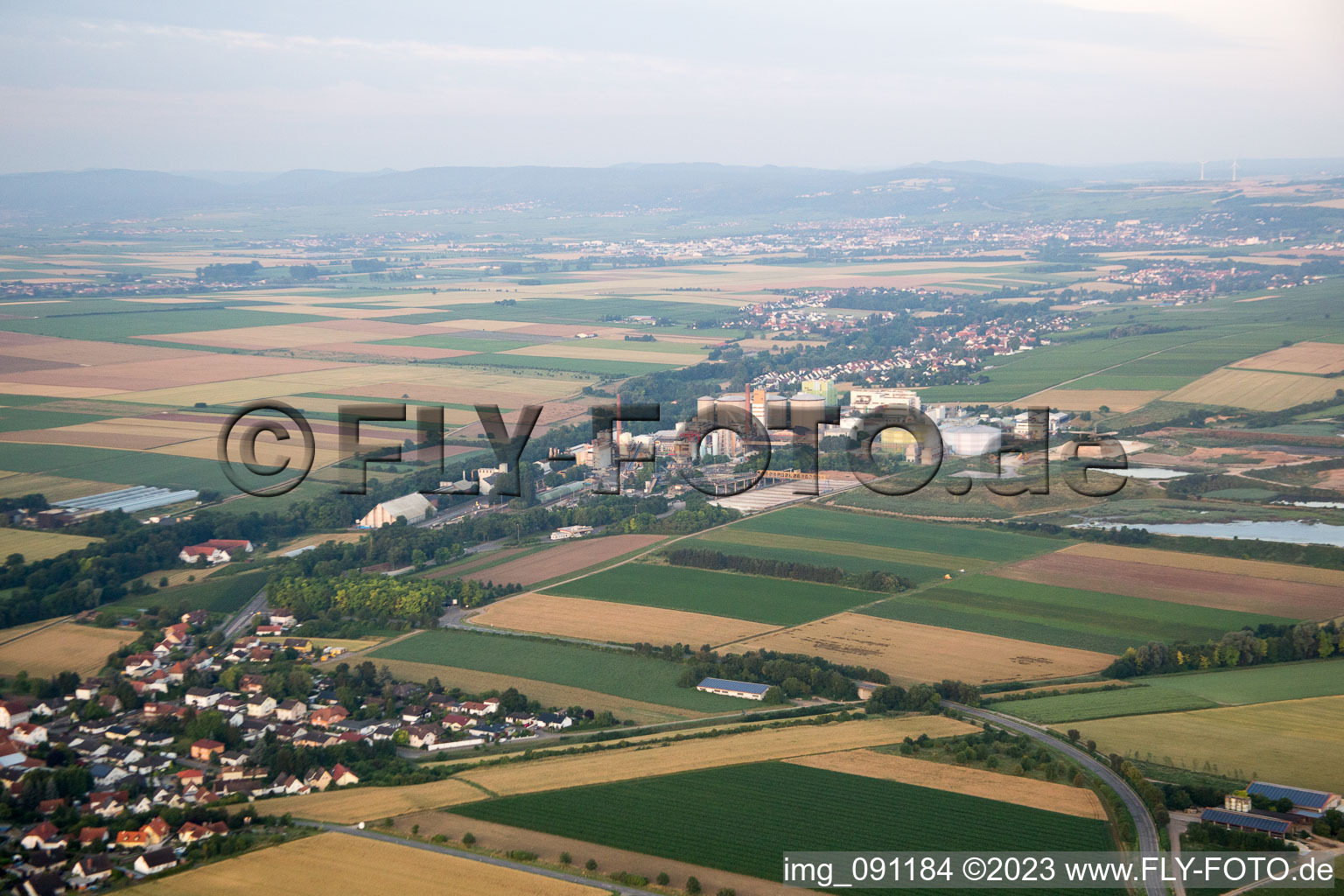 Vue aérienne de Offstein dans le département Rhénanie-Palatinat, Allemagne