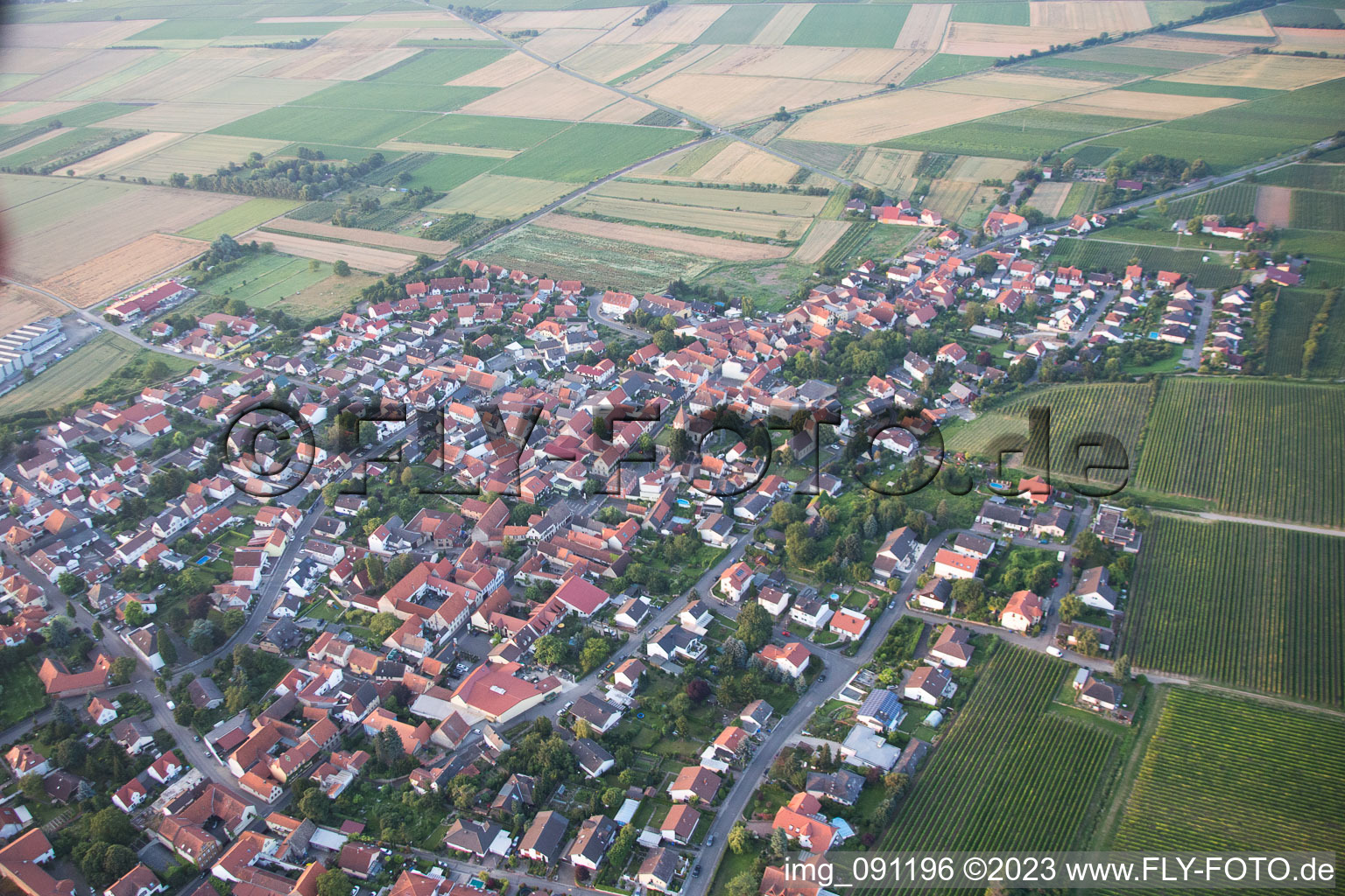 Vue oblique de Bockenheim an der Weinstraße dans le département Rhénanie-Palatinat, Allemagne