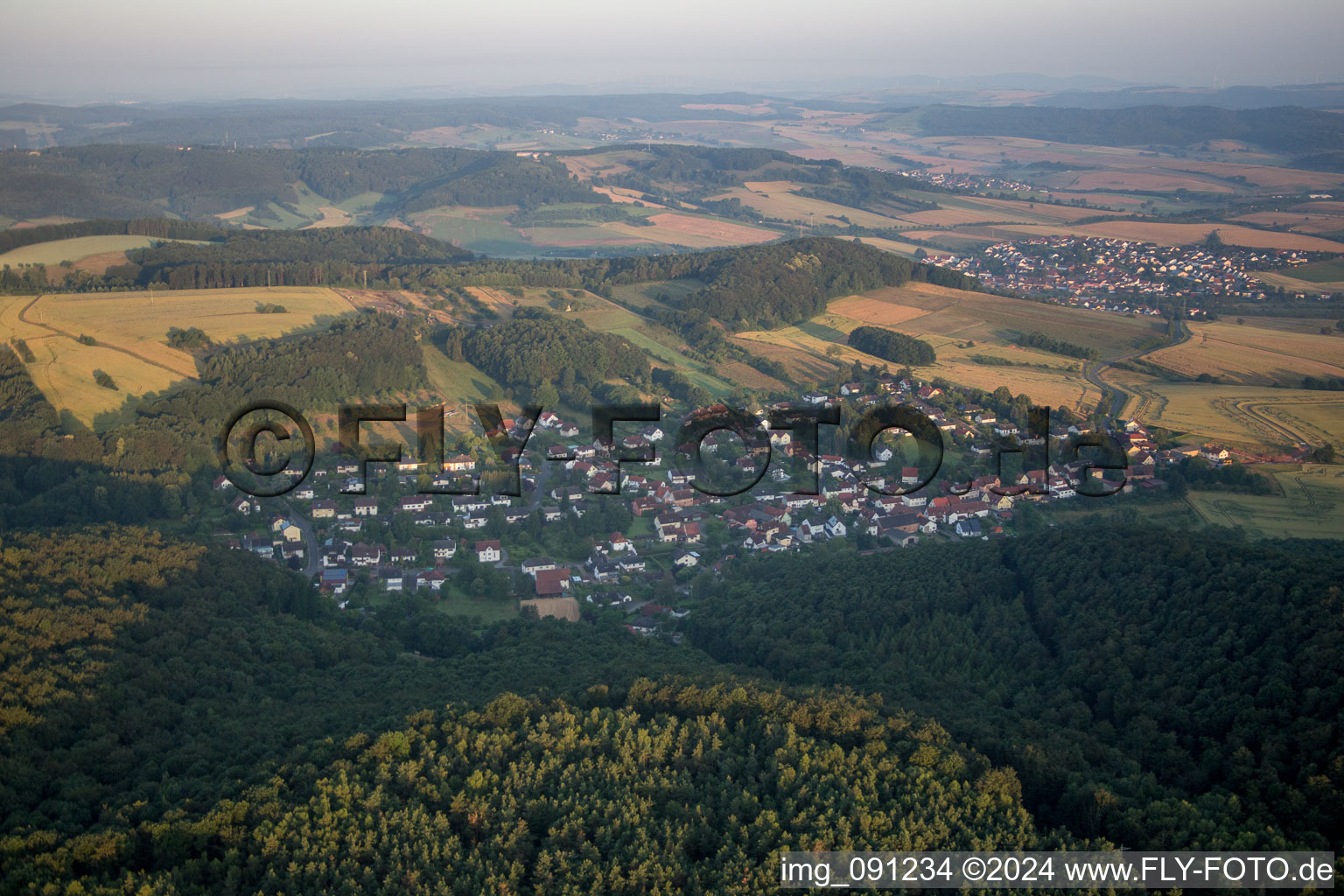 Vue oblique de Sippersfeld dans le département Rhénanie-Palatinat, Allemagne