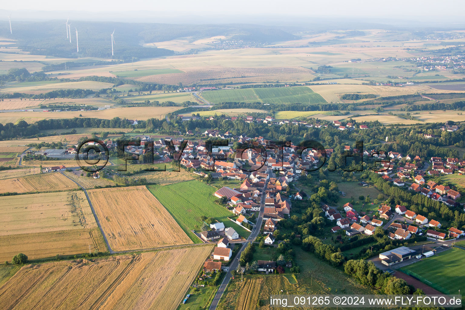 Vue aérienne de Steinbach am Donnersberg dans le département Rhénanie-Palatinat, Allemagne