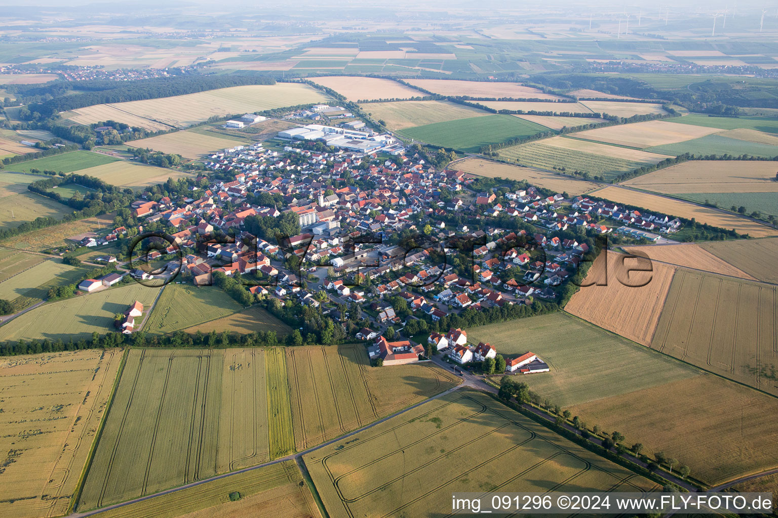 Vue aérienne de Champs agricoles et surfaces utilisables à Erbes-Büdesheim dans le département Rhénanie-Palatinat, Allemagne