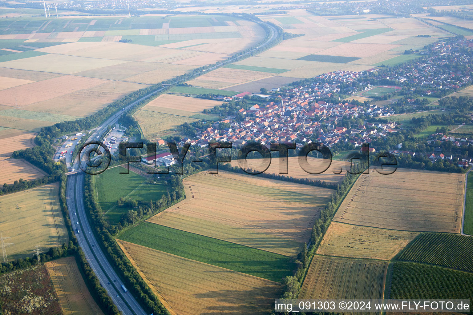 Vue aérienne de Armsheim dans le département Rhénanie-Palatinat, Allemagne