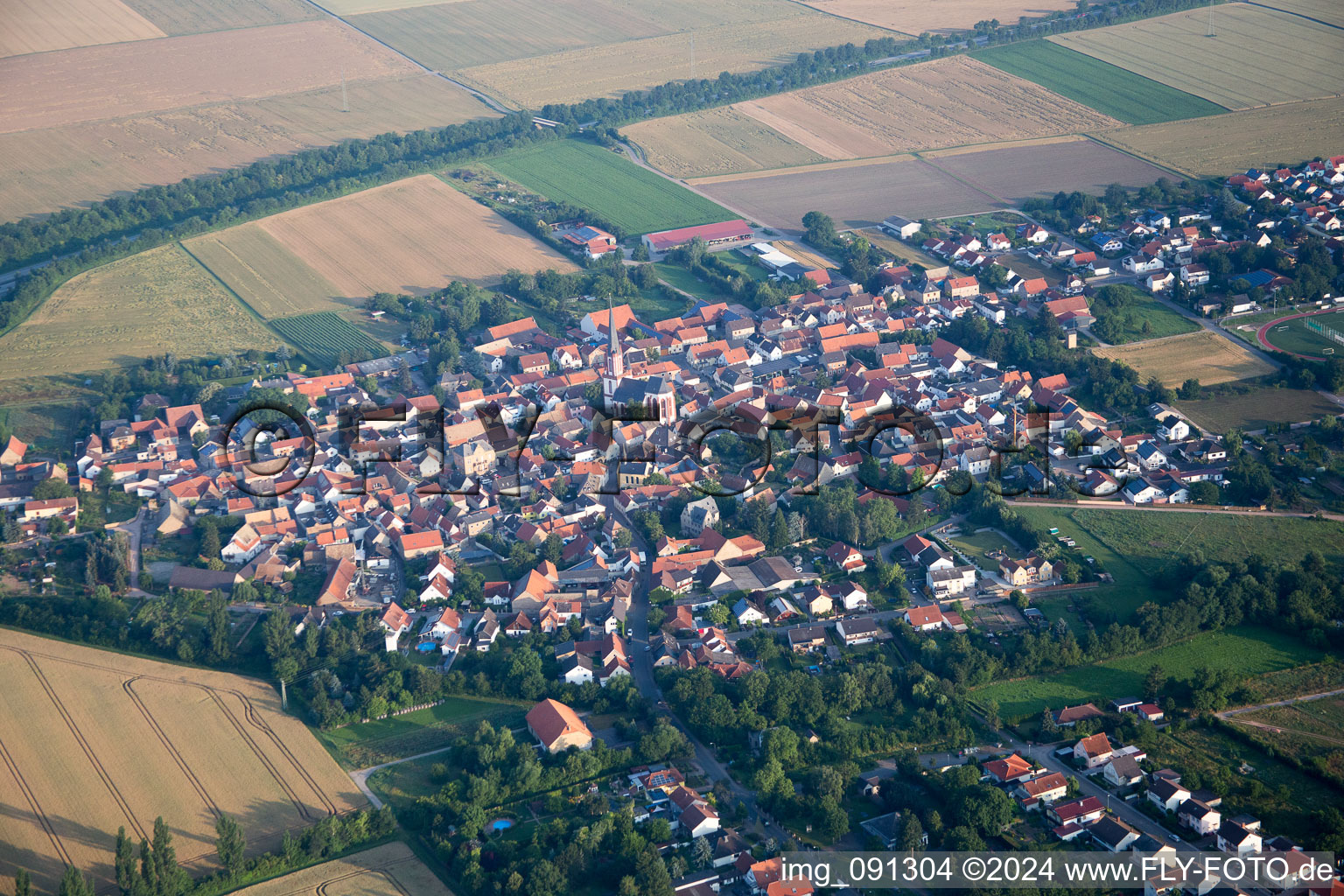 Vue aérienne de Armsheim dans le département Rhénanie-Palatinat, Allemagne