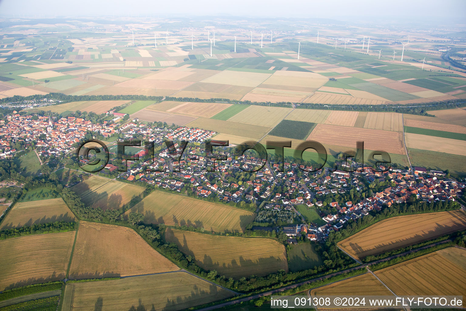 Armsheim dans le département Rhénanie-Palatinat, Allemagne d'en haut