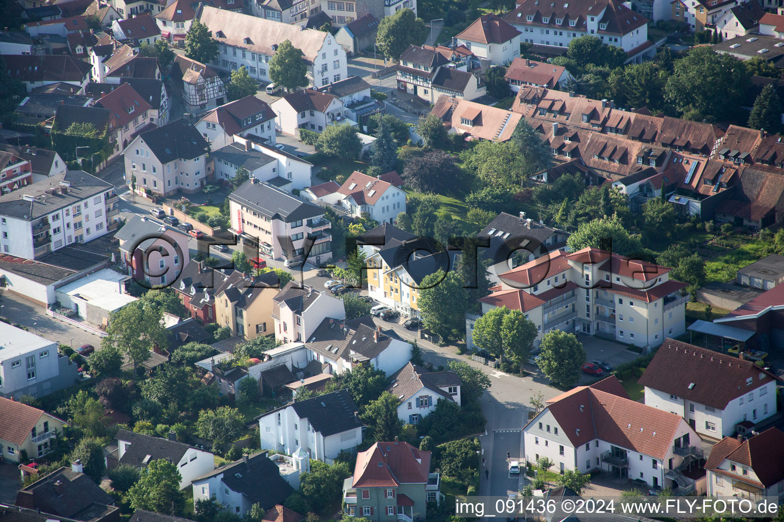 Zwingenberg dans le département Hesse, Allemagne d'en haut