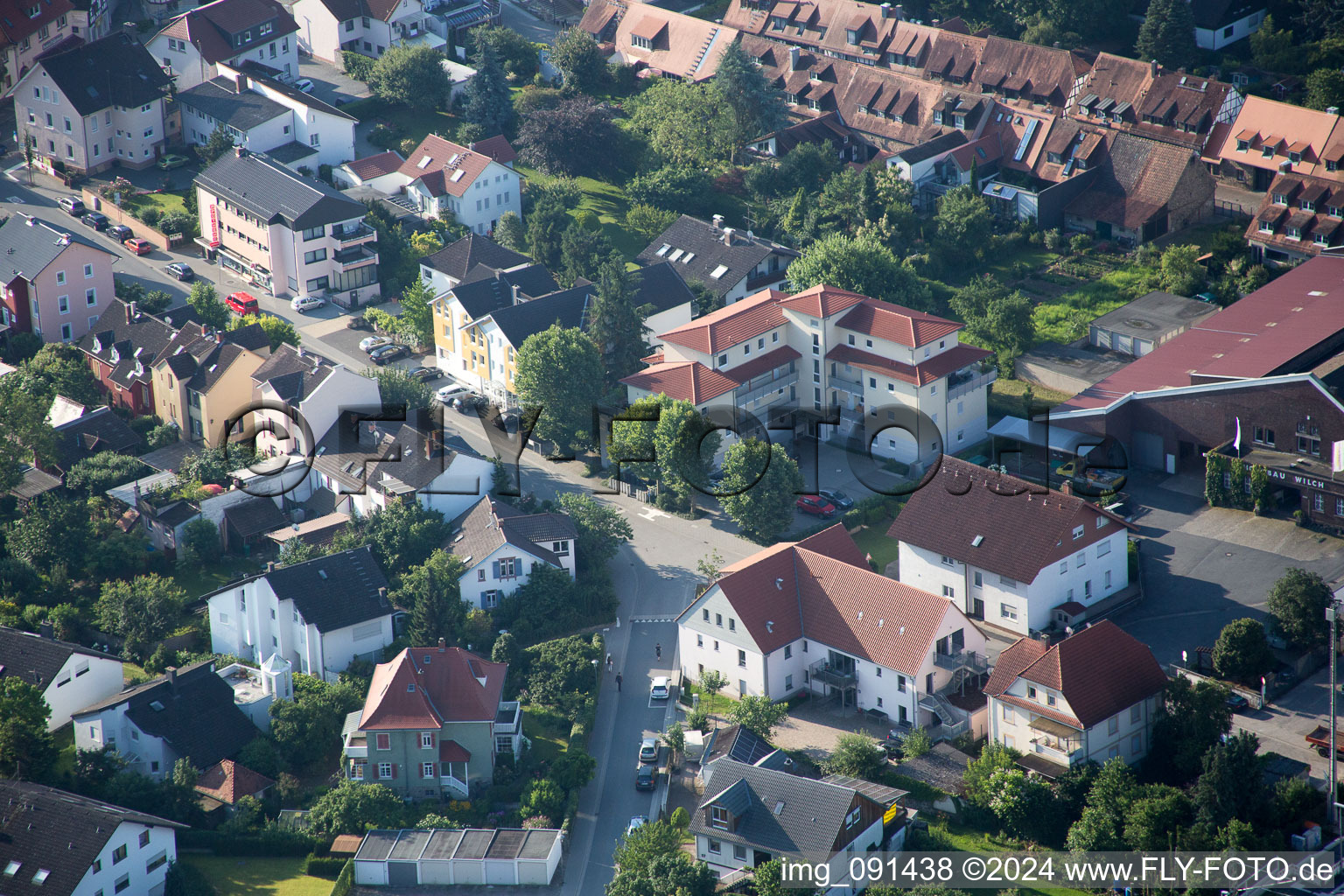 Zwingenberg dans le département Hesse, Allemagne vue d'en haut